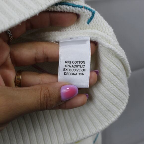 Kerri Rosenthal XOKR Sweater Women Small Rainbow Heart Artsy Whimsical Soft Girl - Picture 9 of 13